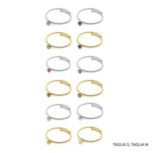Marlù Anello con zircone 3mm taglia S oro