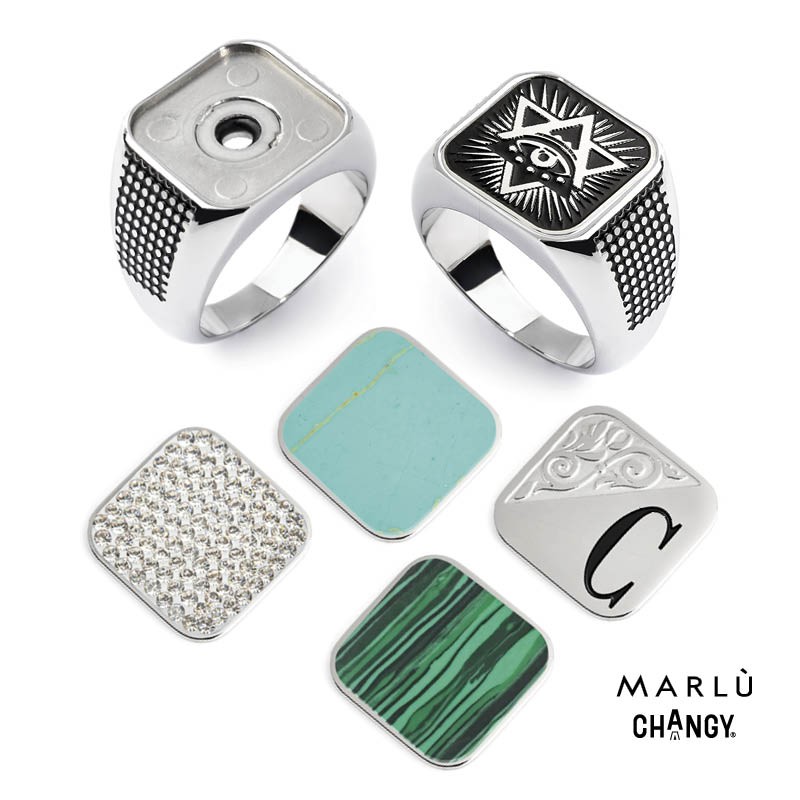 Marlù Anello quadrato changy taglia 18