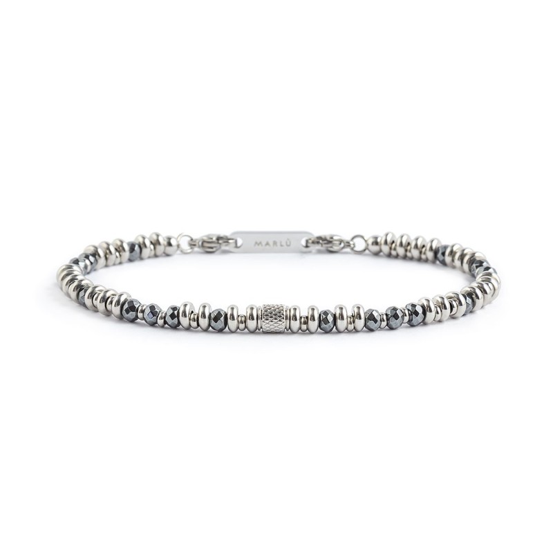 Marlù Bracciale ematite e cilindro centrale