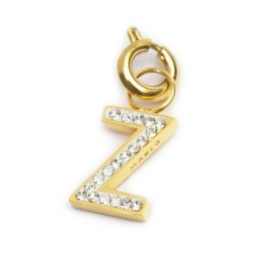 Marlù Charm lettera con cristalli lettera B rosé