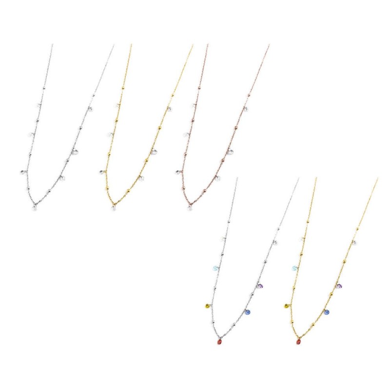 Marlù Collana con zirconi e sfere oro