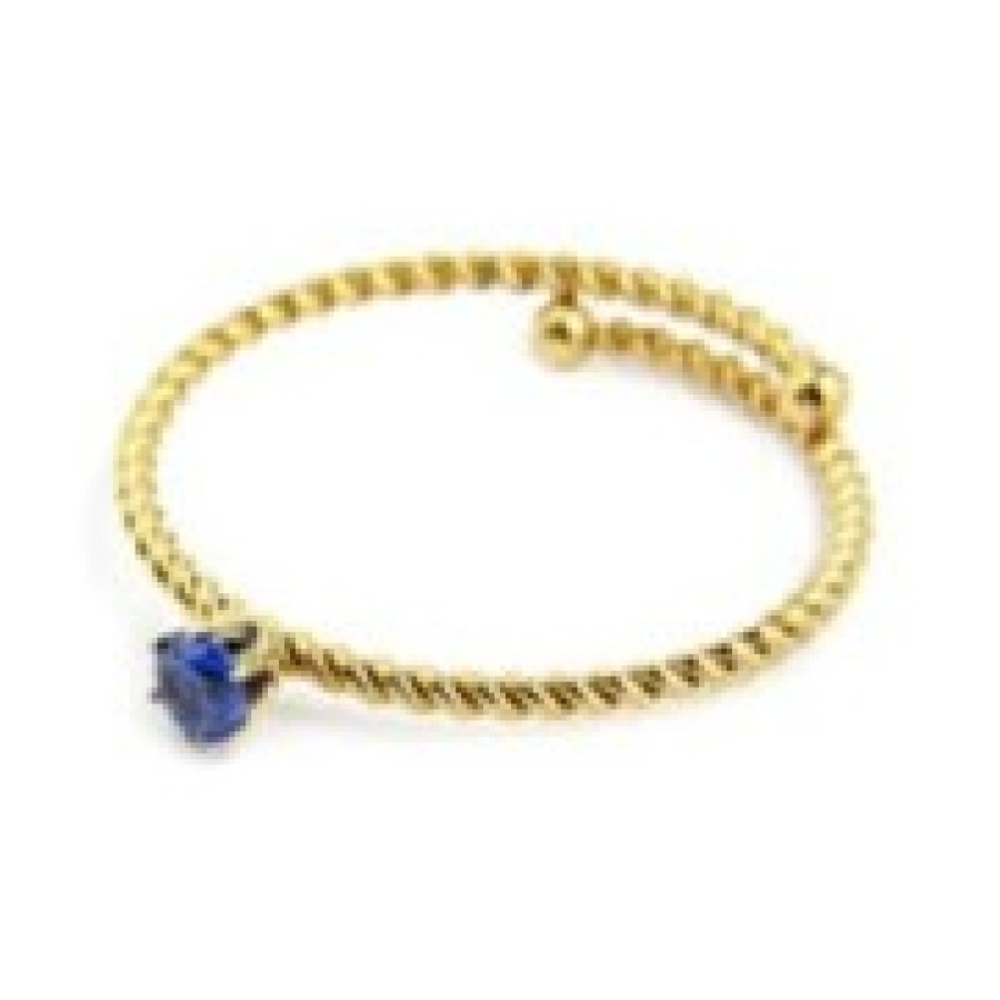 Marlù Anello con zircone 3mm taglia S oro e blu