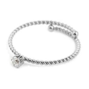 Marlù Anello con zircone 4mm taglia S bianco