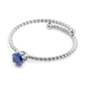 Marlù Anello con zircone 4mm taglia S blu