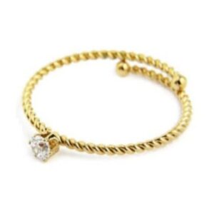 Marlù Anello con zircone 4mm taglia S oro e bianco