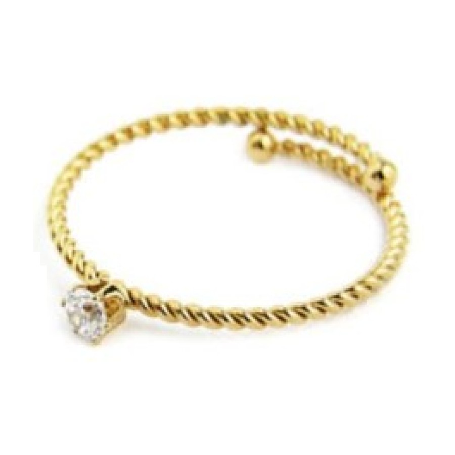 Marlù Anello con zircone 4mm taglia S oro e bianco