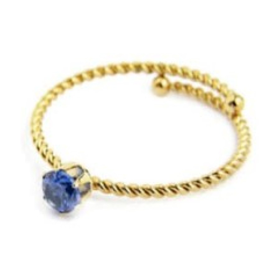 Marlù Anello con zircone 4mm taglia S oro e blu