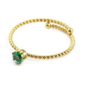 Marlù Anello con zircone 4mm taglia S oro e verde