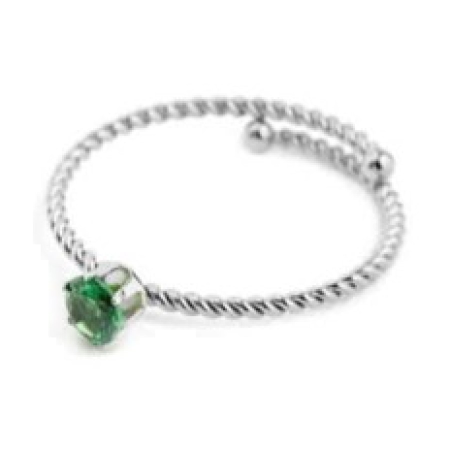 Marlù Anello con zircone 4mm taglia S verde