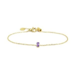 Marlù Bracciale con zircone baguette oro e viola