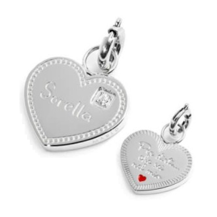 Marlù Charm cuore sorella con zircone