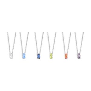 Collana con zircone baguette blu