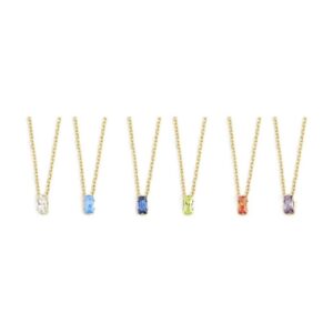 Marlù Collana con zircone baguette oro e blu