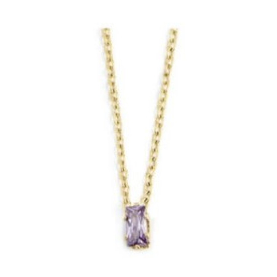 Marlù Collana con zircone baguette oro e viola