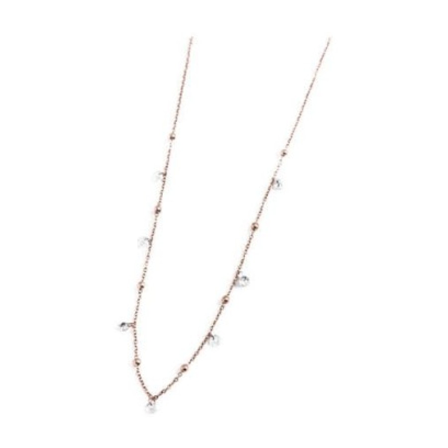 Marlù Collana con zirconi e sfere rosé e bianco