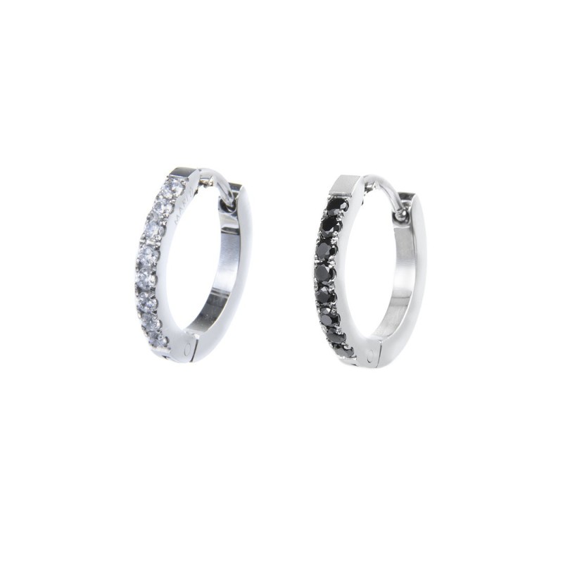 Marlù Orecchino a cerchio 1,7 cm con zirconi oro