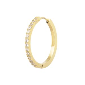 Marlù Orecchino a cerchio 2,4 cm con zirconi oro