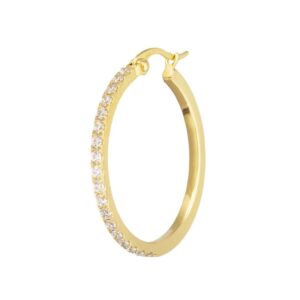 Marlù Orecchino a cerchio 2,9 cm con zirconi oro