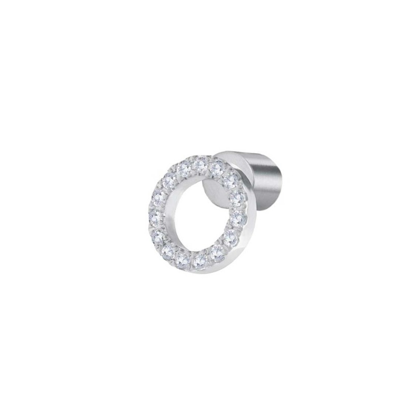 Marlù Orecchino a lobo cerchio 0,8cm con zirconi bianchi