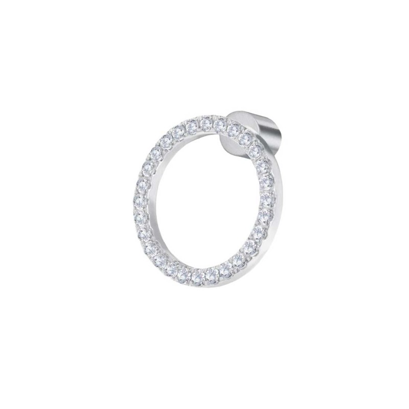 Marlù Orecchino a lobo cerchio 1,4cm con zirconi bianchi