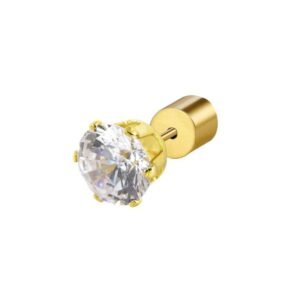 Marlù Orecchino a lobo con zircone 6mm oro