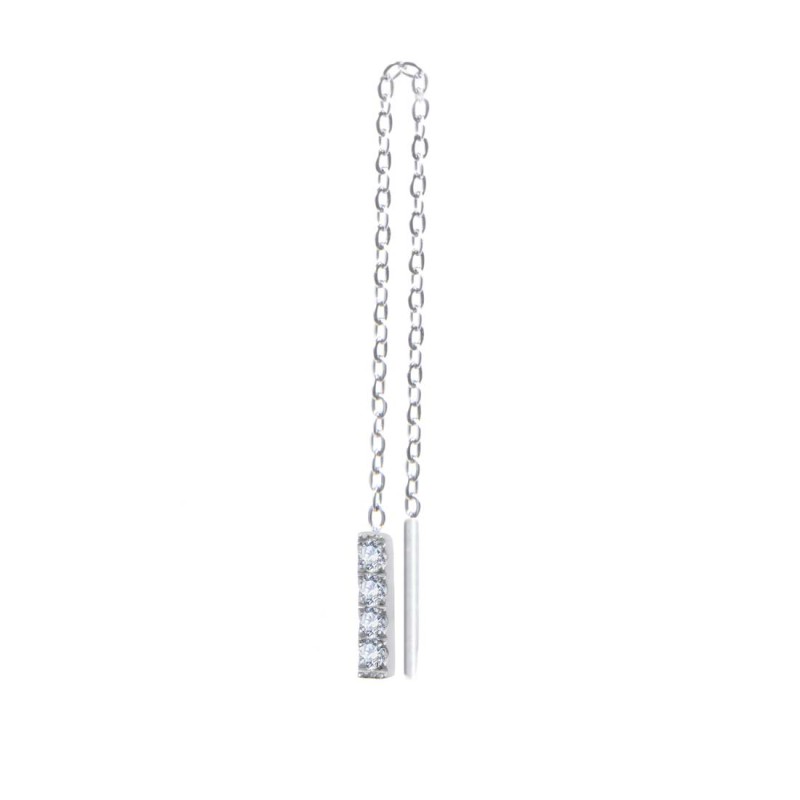 Marlù Orecchino pendente catena cutting cross e pendente con zirconi