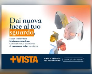 Volantino +VISTA sulla fotobiomodulazione: dai nuova luce al tuo sguardo